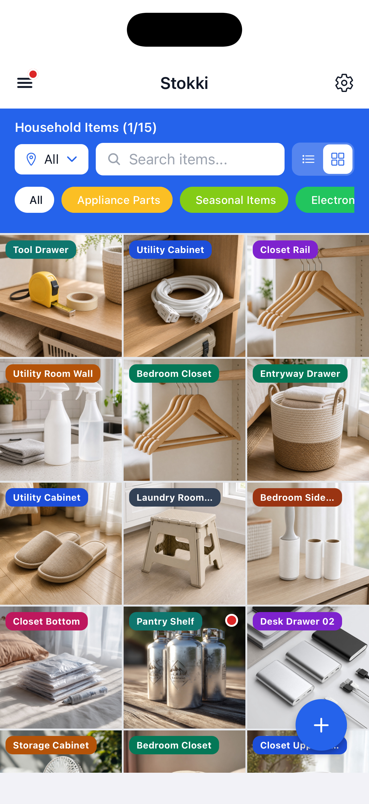 Item grid in Stokki