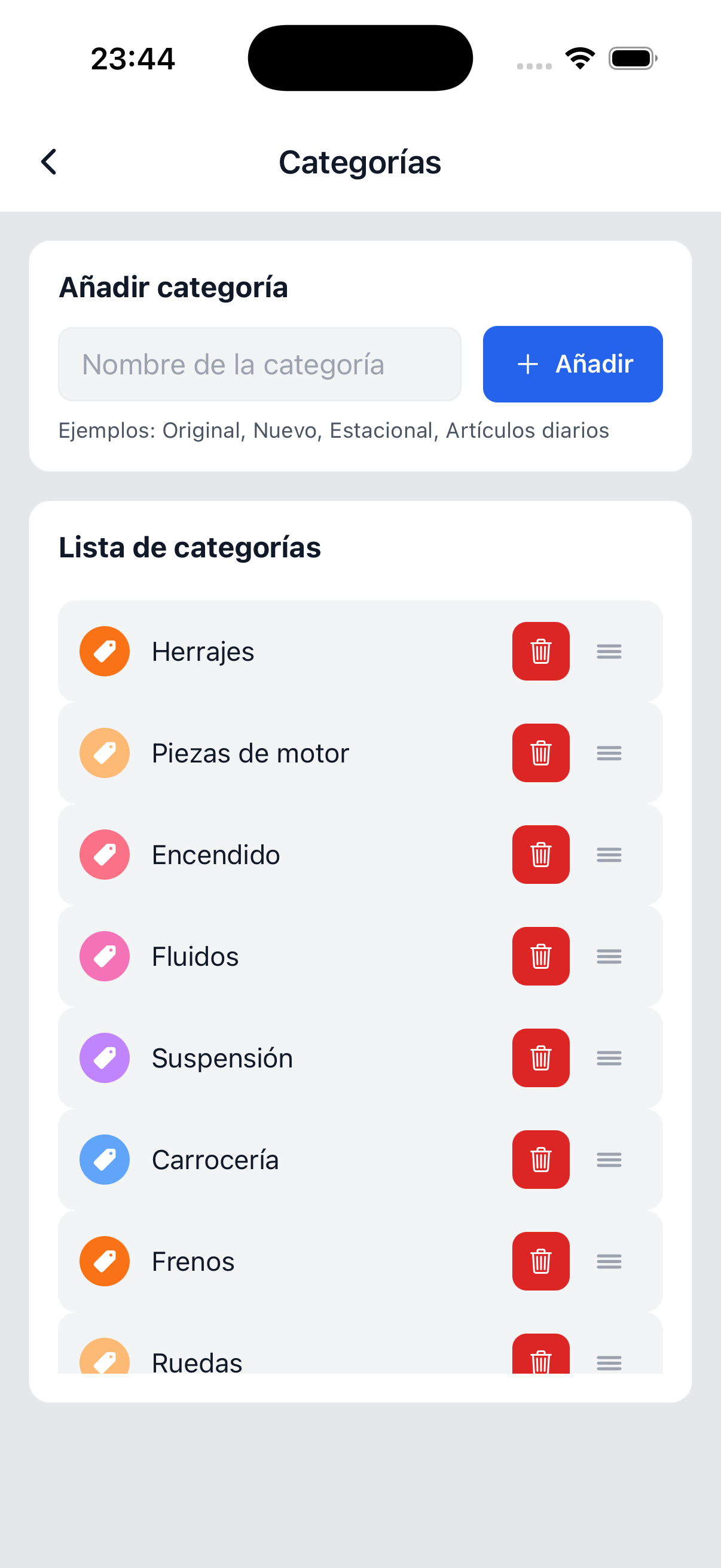 Categorías de Stokki