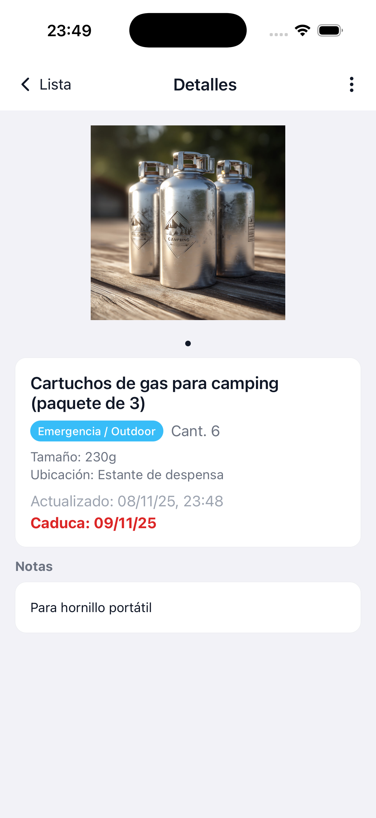 Gestión de caducidad