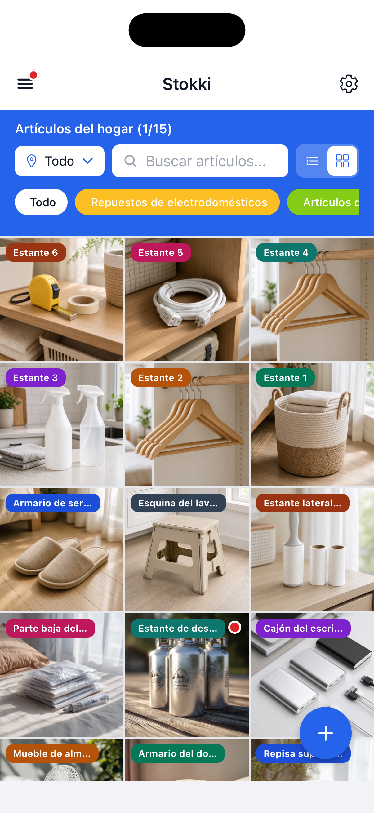 Cuadrícula de objetos de Stokki